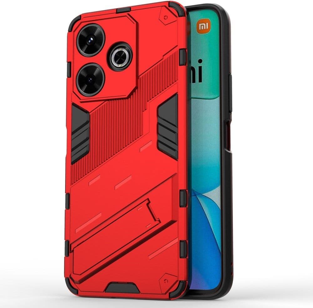 EIDERWOOD Xiaomi Redmi 13 Hybrid Deksel med Kickstand - Rød