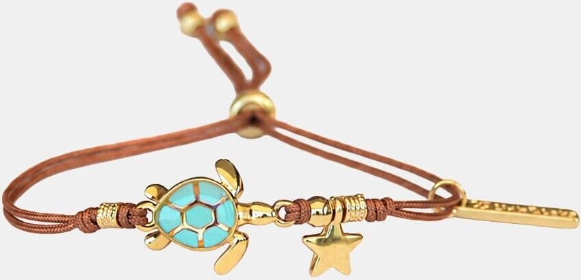 Link & Love Link &amp; Love - Pulsera Tortuga de hilo y esmalte. Turquesa