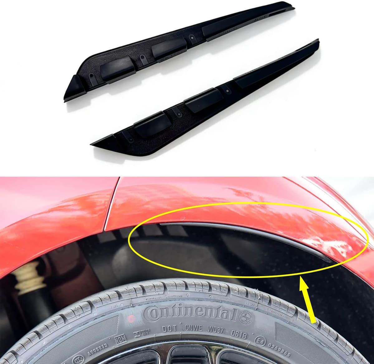 NONE For Mercedes Benz Smart Fortwo C453 Forfour 2015-2021 ABS Gloss Black Wheel Eyebrow Fender Flare Extension Mudguard Protector
