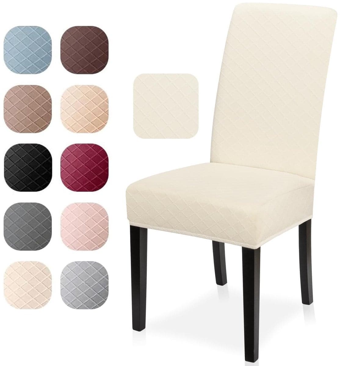 Ibenzoa Universele Stretch Stoelhoes Set van 4 met Jacquard Stoffering voor Volwassenen