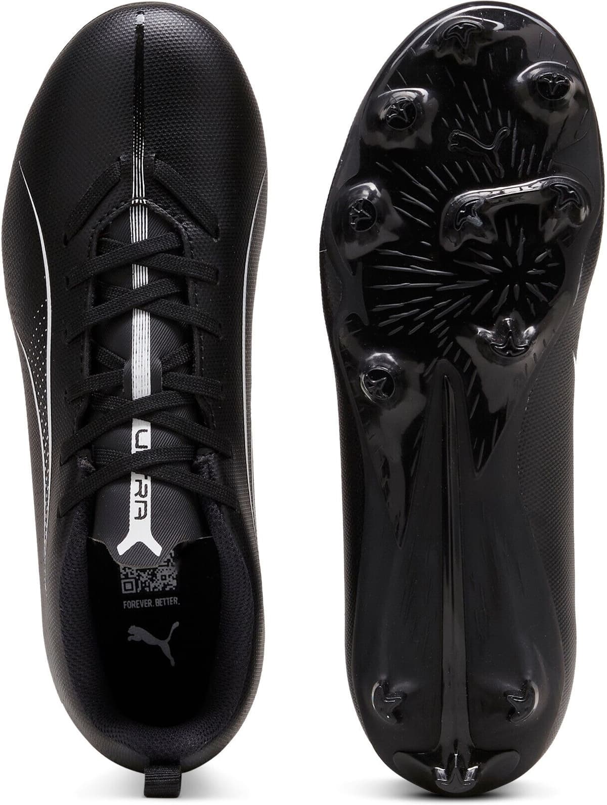 Fussballschuh PUMA "ULTRA 5 PLAY FG/AG JR", Mädchen, Gr. 37, schwarz-weiss (puma schwarz, puma weiß), Synthetik, Schuhe Fussballschuh, für Rasen- und Kunstrasenplätze, für Jugendliche puma schwarz, puma weiß 37