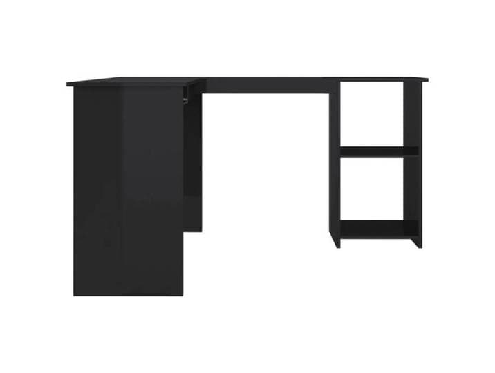 Bureau d'angle forme de L Noir brillant 120x140x75cm Aggloméré_2 ans garantie_56489