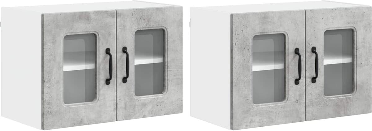 vidaXL Panneau de lave-vaisselle KALMAR 2 pc Gris béton