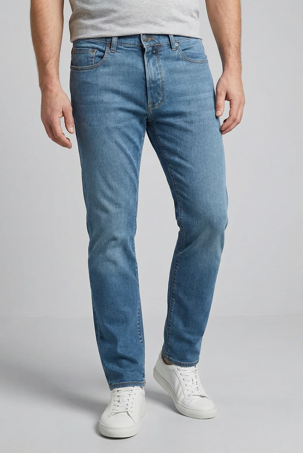 Regular-fit-Jeans PIERRE CARDIN "PC-Laval", Herren, Gr. 31, Länge 34, blau (light blau fashion), Web, Obermaterial: 81% Baumwolle, 18% Polyester, 1% Elasthan, unifarben, regular fit knöchellang, Jeans Regular-fit-Jeans, im Five-Pocket Style light blau fas
