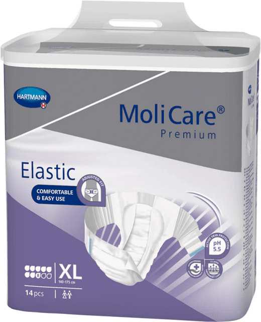 Hartmann Molicare Premium Slip Elastic 8 gouttes XL - 8 paquets de 14 protections