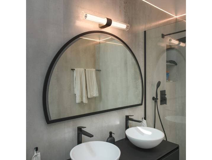 Wandlamp Lygant, zwart, Badkamer, Aluminium, Modern, Wandlamp