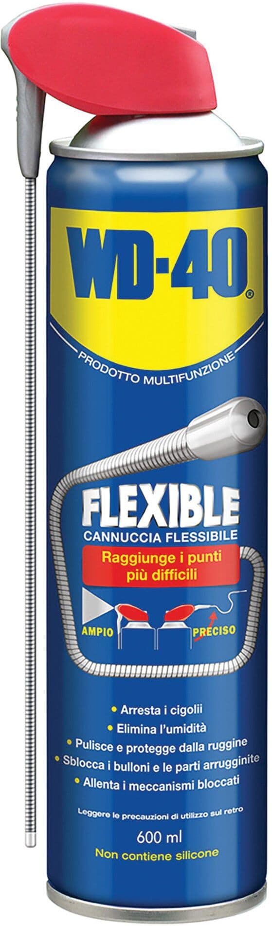 Western Digital SBLOCCANTE LUBRIFICANTE SPRAY 600 ml WD40 MULTIUSO SPRAY FLEXIBL CON CANNUCCIA FLESSIBILE