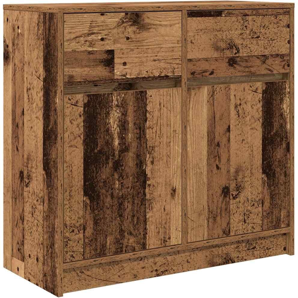 vidaXL Buffet avec tiroir vieux bois 80x34x76 cm bois d'ingénierie