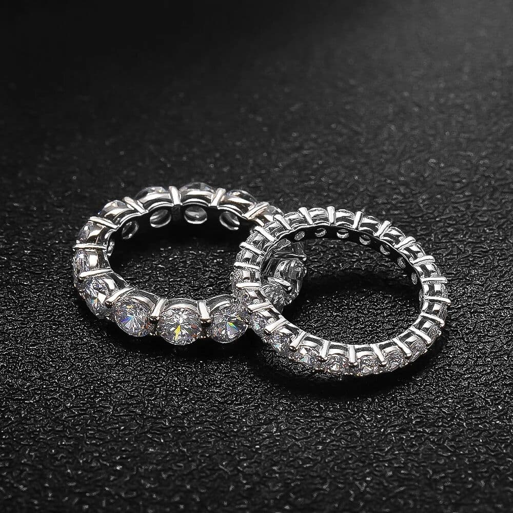 NONE ALITREE 5mm 7ct D Color Moissanite Ring 925 Sliver Wedding Band Eternity Band Engagement Rings For Women