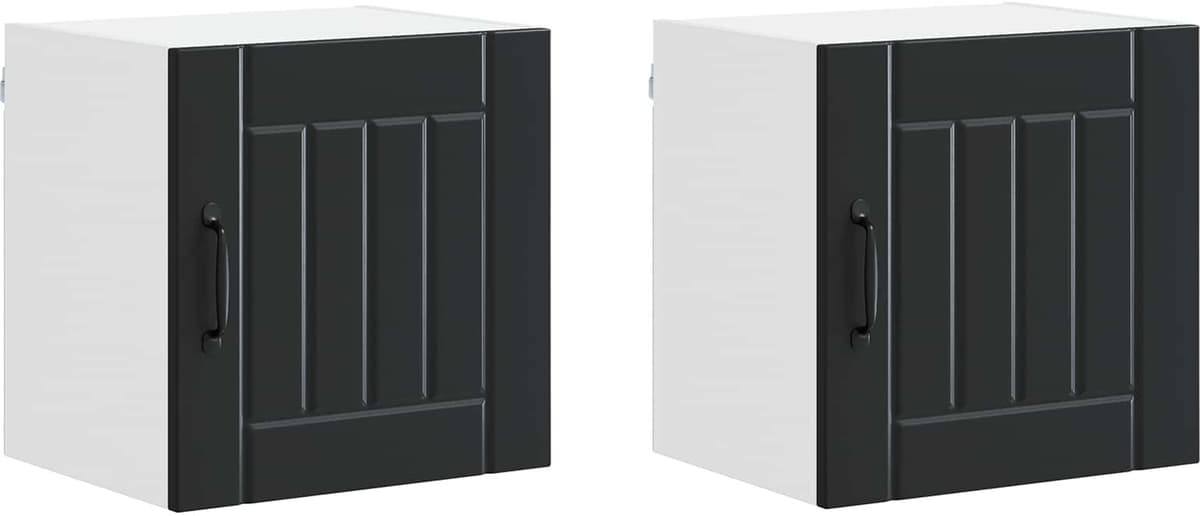 vidaXL Meuble mural LUCCA 2 pc Noir 40 x 31 x 40 cm Bois d'ingénierie