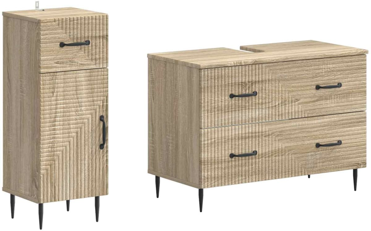 vidaXL Ensemble de 2 meubles de salle de bain HAARLEM Chêne Sonoma