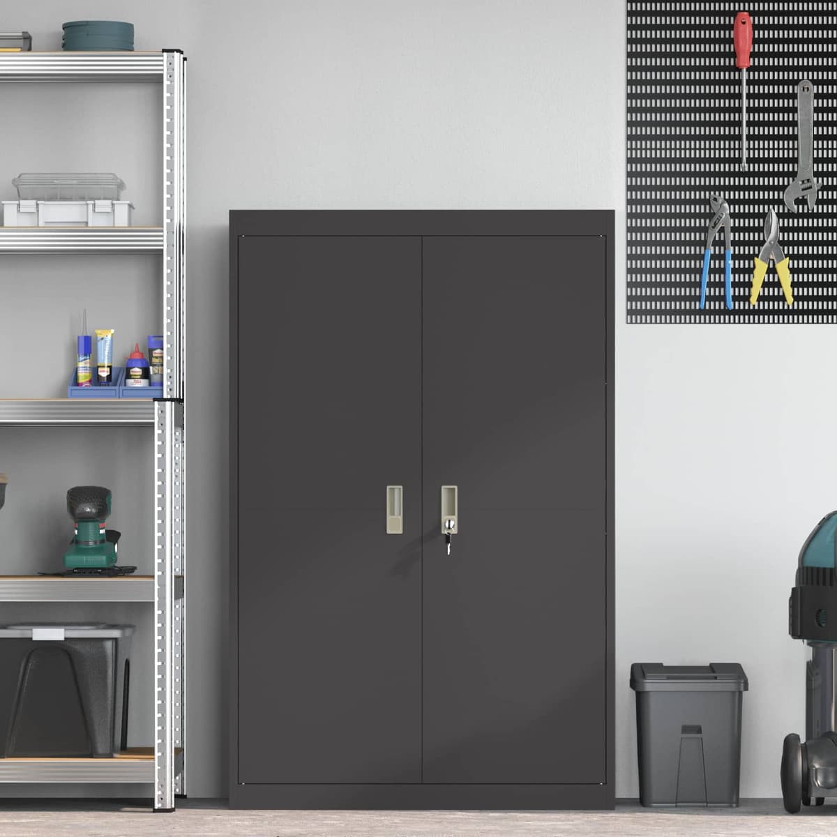 vidaXL Armoire de rangement Noir 90 x 40 x 140 cm Acier