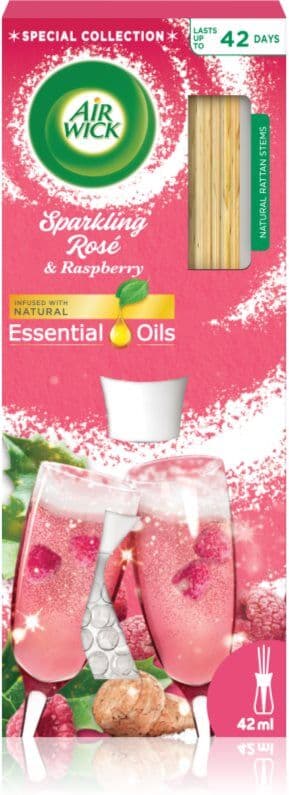 Air Wick Essential Oils Sparkling Rosé & Rasberry αρωματικός διαχύτης επαναπλήρωσης 25 ml