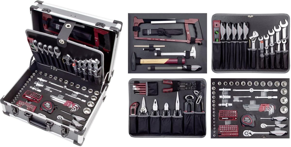Werkzeugkoffer KRAFTWERK "B147 BASIC", silber (bunt), B:34cm H:16cm, Aufbewahrungsboxen, Werkzeugkoffer bunt Einheitsgröße