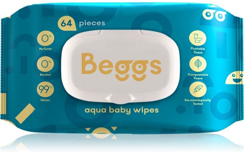 Beggs Aqua Baby Wipes lingettes douces pour bébé 64 pcs