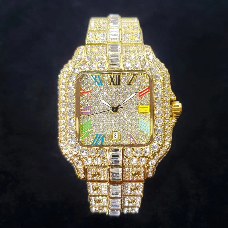 WEISIKAI Diamond Watch for Men Top Brand Luxury Ice Wristwatch Fashion Stainless Steel Waterproof Quartz Watches Dropshipping