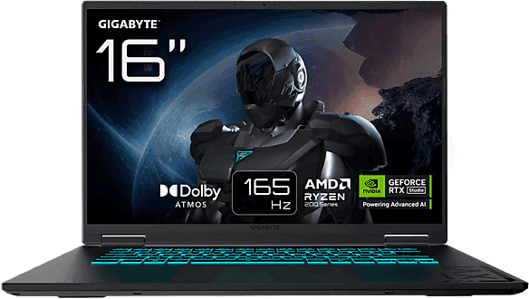 Portátil gaming - Gigabyte A16 3WH, 16" Full-HD, AMD Ryzen™ 7 260, 32 GB RAM, 1 TB SSD, GeForce RTX™ 5070, Sin sistema operativo