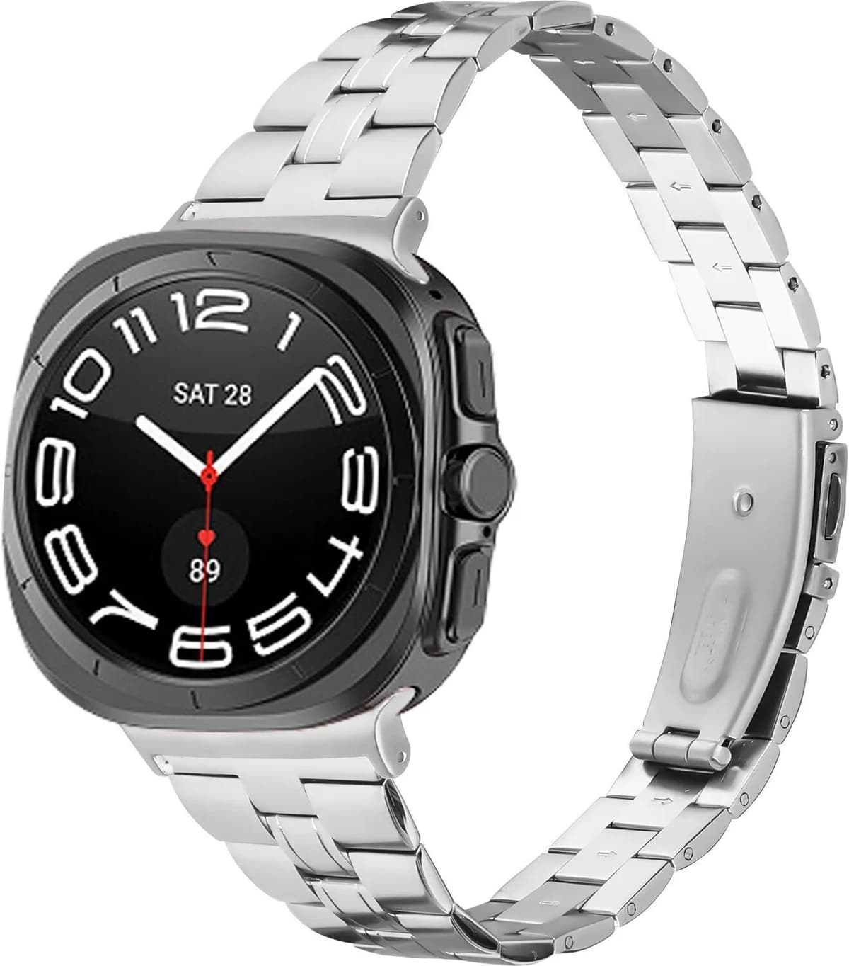 INF Schlankes Edelstahl-Uhrenarmband mit drei Perlen, kompatibel mit der Samsung Galaxy Watch 8 Silber