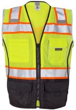 Kishigo 1515-1516 Premium Black Series Bottom Class 2 Vest in Lime size XL   Mesh