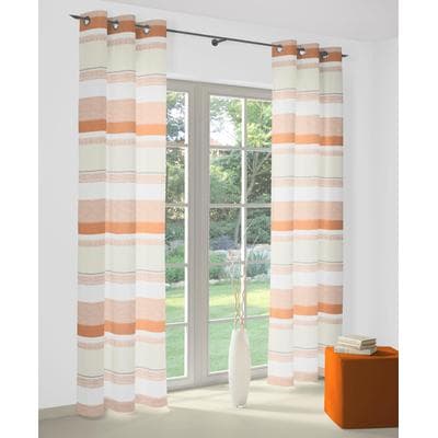 Vorhang WIRTH "Novara" Gr. 3, orange (terra), B:135cm H:225cm, Jacquard, Baumwolle, Polyacryl, Polyester, Gardinen