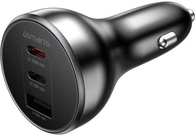 4smarts VoltRoad Ultimate 160W Biloplader - 2 x USB-C & 1 x USB-A - Sort