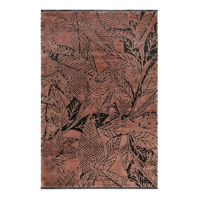 Teppich ESPRIT "Inga", braun (cognac braun), B:120cm H:10mm L:170cm, Polyester, Teppiche, Teppich, Kurzflorteppich, gewebt, floral, modern, Wohnzimmer, natur