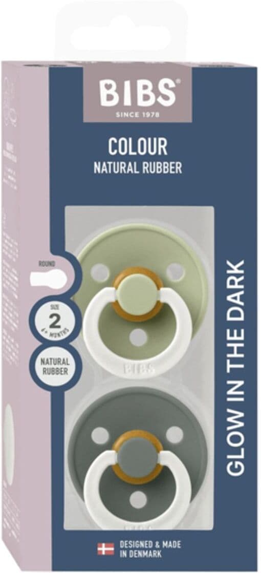 BIBS Colour Latex Smokk 2-Pk, Sage Glow/pine Glow Size 2 (Str.2 (6-18 Mnd))