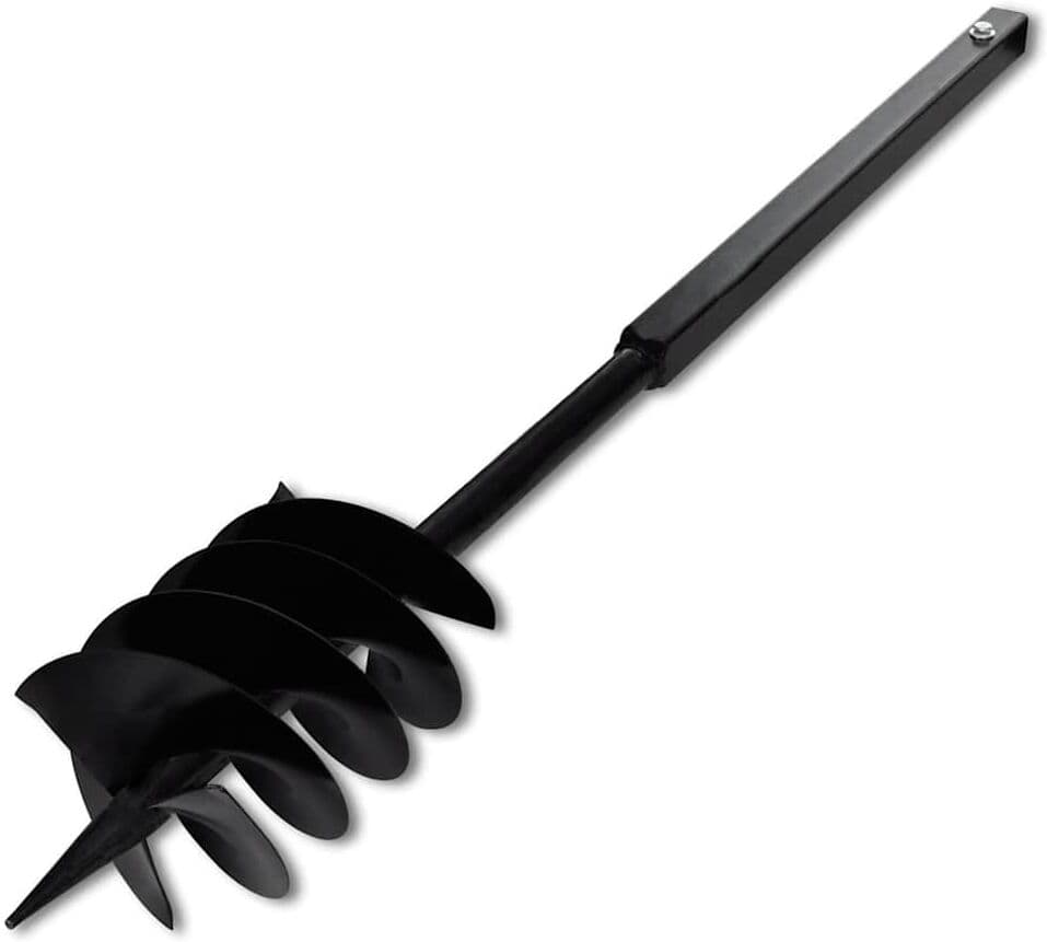 vidaXL Tarière de sol avec mèche de tarière 180 mm Acier Noir