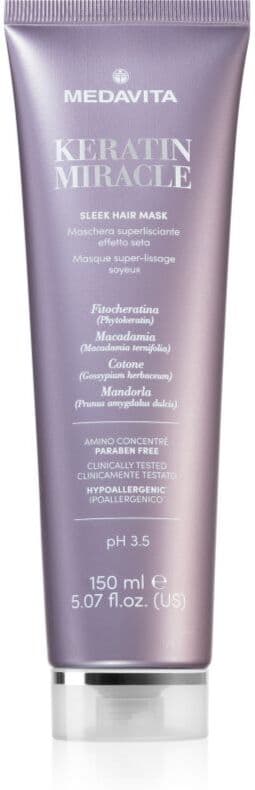 Medavita Keratin Miracle Sleek Hair Mask nawilżająca maseczka wygładzająca 150 ml