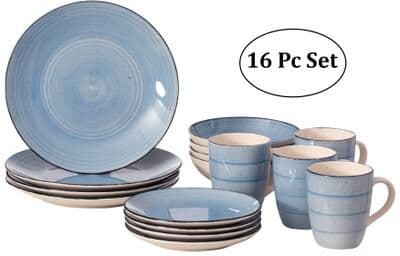 Dinewares Spin Wash Dinnerware Dish Set, Mugs, Salad and Dinner Plates and Bowls Sets, High Quality Dishes