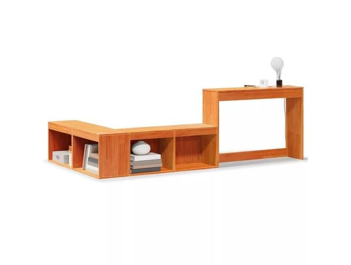 VidaXL - Nachttisch mit schreibtisch kiefernholz, One Size, Braun