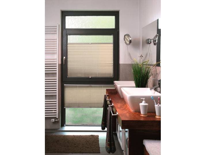Plissee SUNLINES Classic Style Crepe , beige (naturfarben, weiß, weiß), B:82cm H:125cm, Obermaterial: 80% Polyester, 15% Metall, 5% Kunststoff, Plissees, Plissee, verspannt mit Simply-Fix Klemmträger, nach Mass