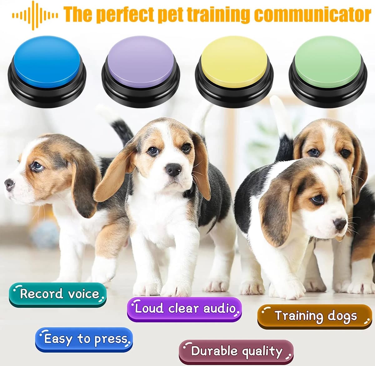 NONE Voice Recording Button Pet Toys Dog Buttons for Communication Pet Training Buzzer Recordable Talking Button Intelligence Toy