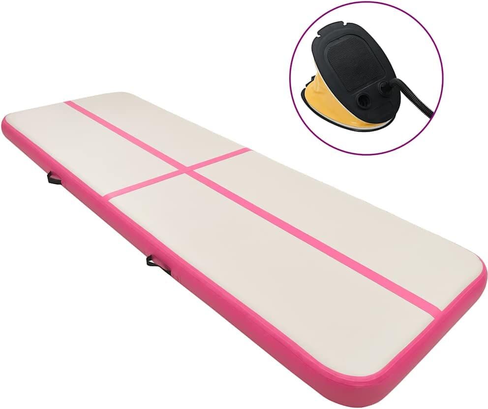 vidaXL Tapis gonflable de gymnastique avec pompe 300x100x15cm PVC Rose