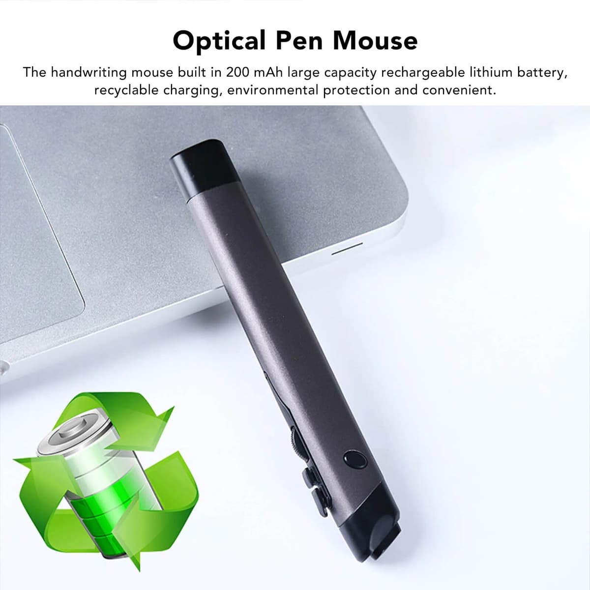 Qiilu Handwriting Mouse Wireless Mouse Pen 2.4G Bluetooth Optical  Pen Mouse with  Function for Laptop Tablet Smartphone