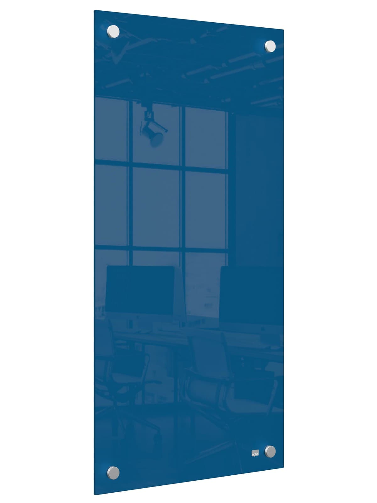 Nobo Schmales Glas Whiteboard 30 x 60 cm Blau
