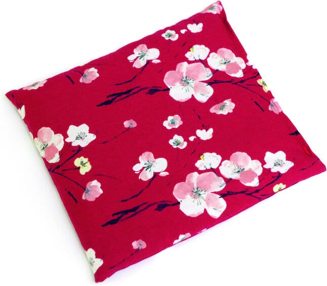 Sissel Cuscino Riscaldante Quadrato Rosso/Fiori ciliegio cm. 23 x 26