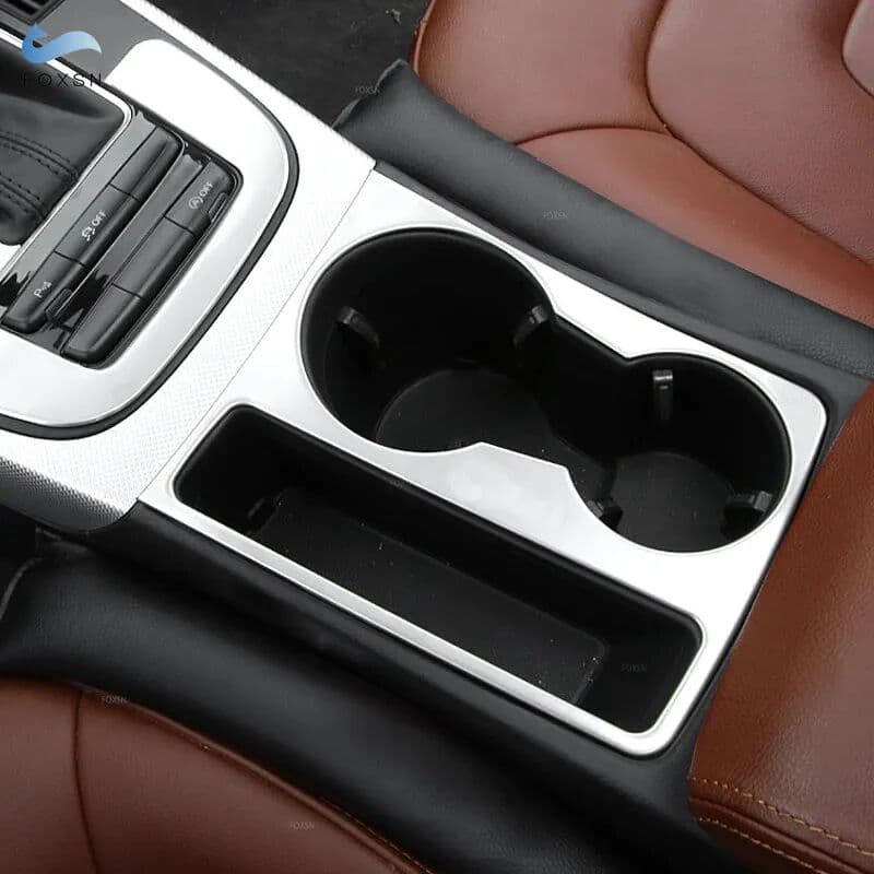 NONE For Audi A4 B8 A5 2009 2010 2011 2012 2013 2014 2015 ABS Chrome Car Accessories Interior Water Cup Holder Trim Sticker Cover