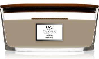 Woodwick Cashmere vela perfumada com pavio de madeira (hearthwick) 453.6 g. Cashmere