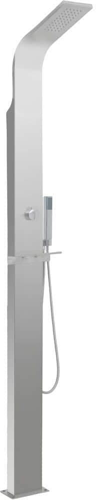 vidaXL Douche d'extérieur Acier inoxydable Incurvé