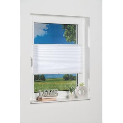 Plissee K-HOME "Klemmfix Pisa" Gr. 28, weiß, B:45cm H:210cm, Obermaterial: 100% Polyester, Plissees, Crushed-Optik, Topseller