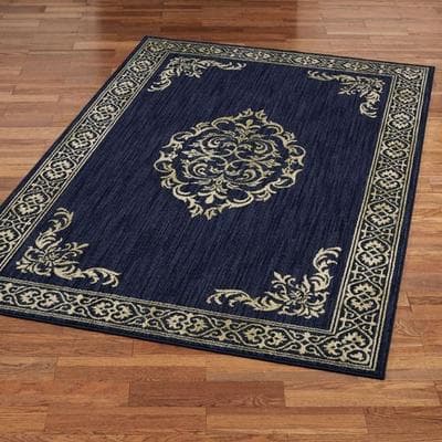 Touch of Class "Halton Rectangle Rug Indigo, 5'3"" x 7'10"", Indigo"