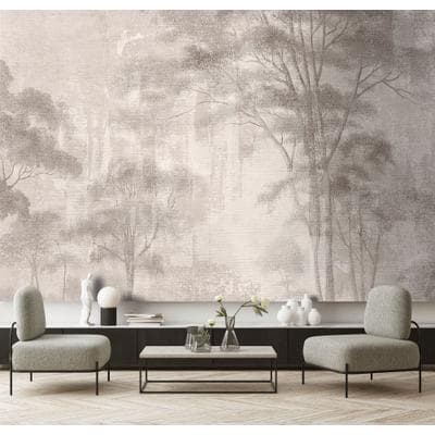 Fototapete LIVING WALLS "Walls by Patel 5 Fototapete Nebelwald-Panorama", natur, B:4m H:0m L:2,7m, Vlies, Tapeten, Nebelwald-Panorama auf 200 g/m² Premium-Vlies