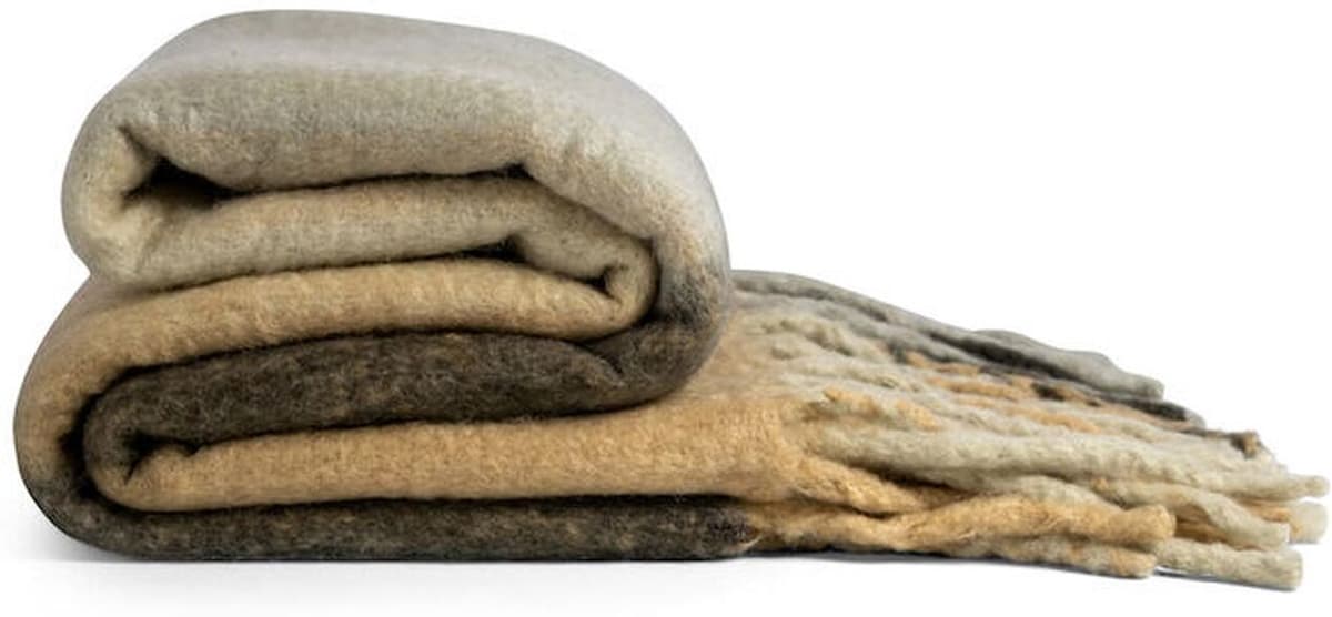 Byon Plaid Throw Check Mixed Beige One Size