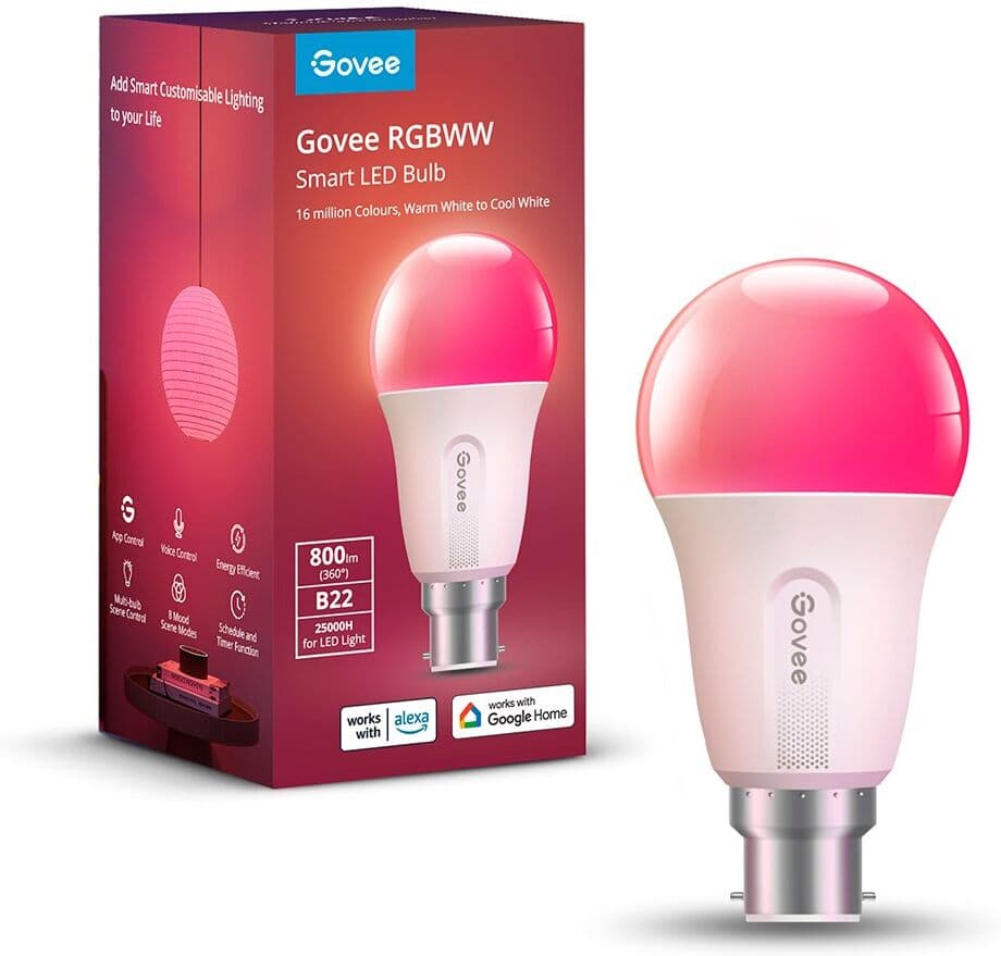 Govee 800lm WIFI & Bluetooth Smart Light Bulb - Hvid