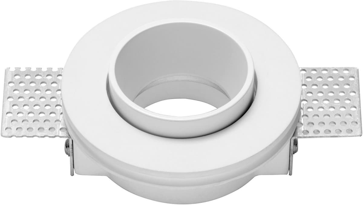 Tecnico_sforzin FARETTO INCASSO T334 IN GESSO TONDO CON ANELLO INTERNO BIANCO LAMPADINA GU10 NON INCLUSA