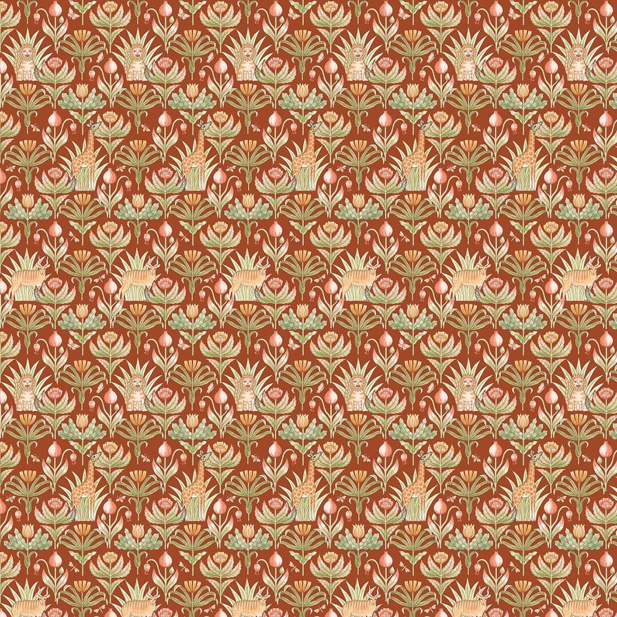 Coordonne Papel pintado floral y jirafa . Marrón