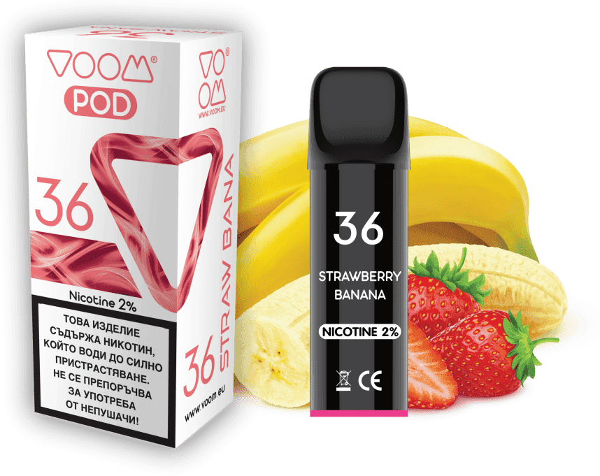 VOOM POD 36 Strawberry Banana  2 ml - 2% nicotine - 1  single unit