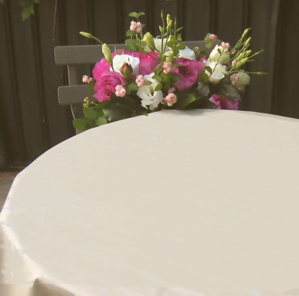 Fleur de Soleil Nappe enduite beige ronde diam 160 cm Beige 160x0x160cm