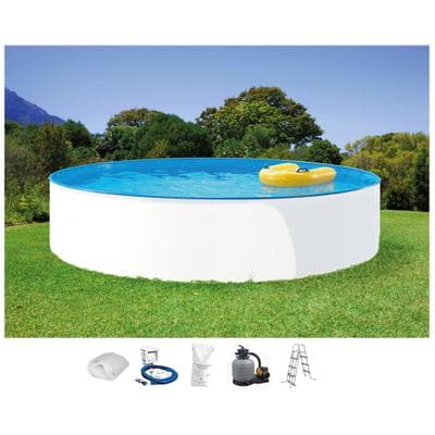 Rundpool CLEAR POOL "MIAMI", weiß, H:90cm Ø:460cm, Schwimmbecken, Rundpool, 6-tlg. in versch. Größen